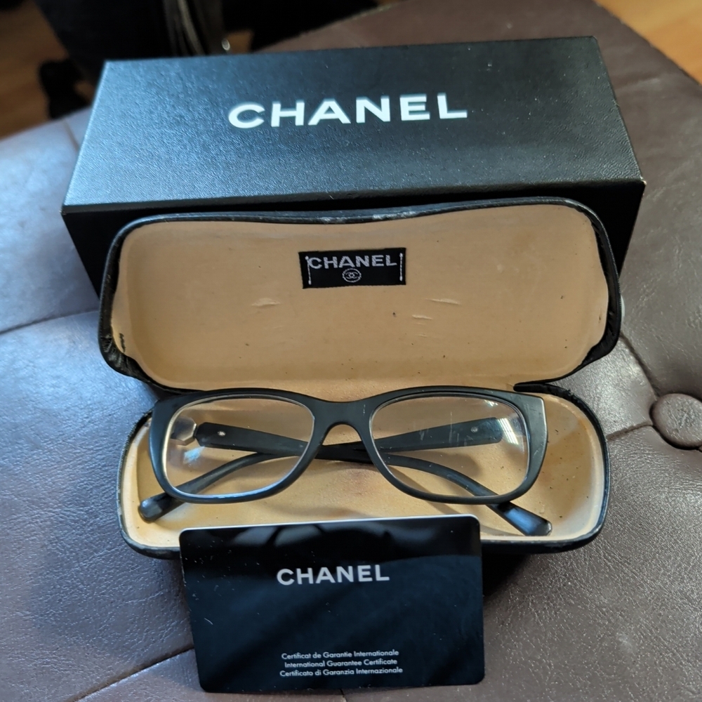CHANEL Black Rectangular Women's Optical Glasses … - image 8